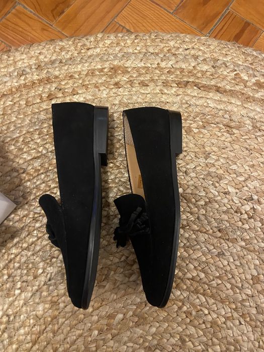 Sapatos loafers pretos de camurça - Marion Toufet