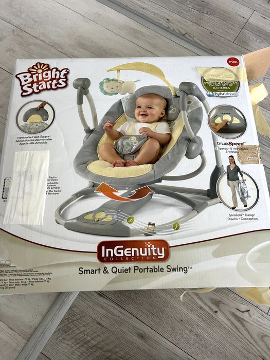Huśtawka hybrydowa InGenuity Bright Starts bujaczek leżaczek+gratis