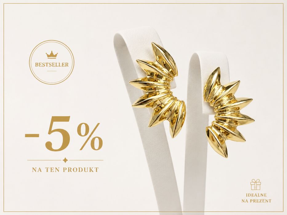 Złote kolczyki 3,5 cm -5%