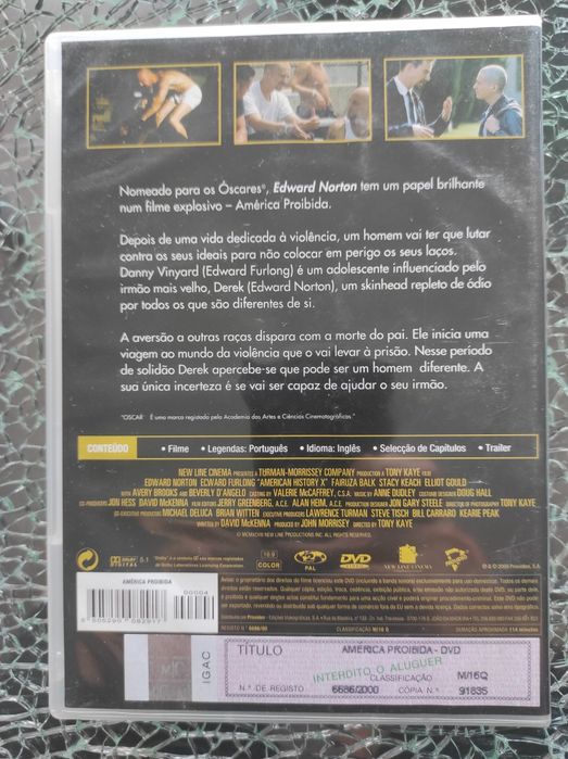 DVD America proibida Edward Norton