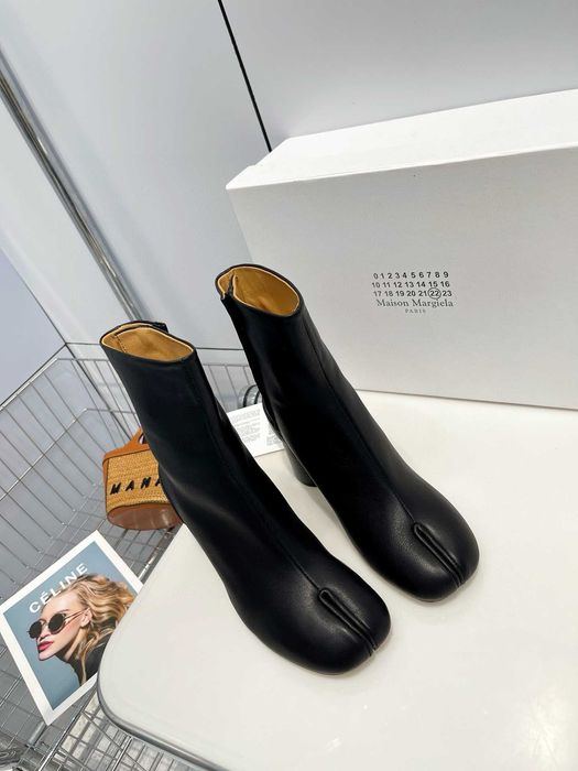 Margiela skórzane MM6 botki z rozciętym palcem 5.5cm r.38