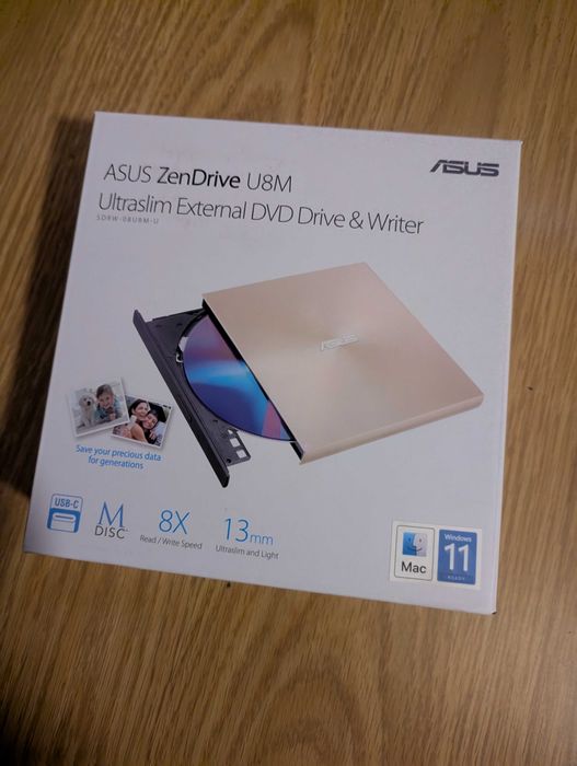 Nagrywarka ASUS ZenDrive U8M Złoty kabel USB-C najnowszy model nagrywa