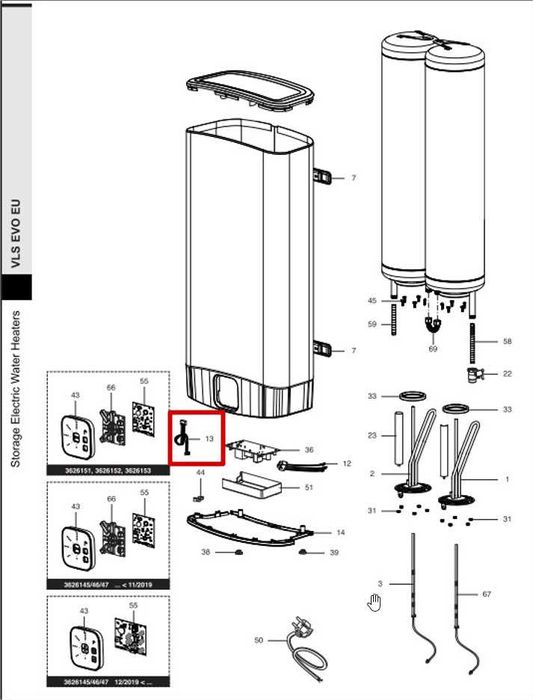 Cablagem para Resistências termoacumulador Ariston VLSevo100
