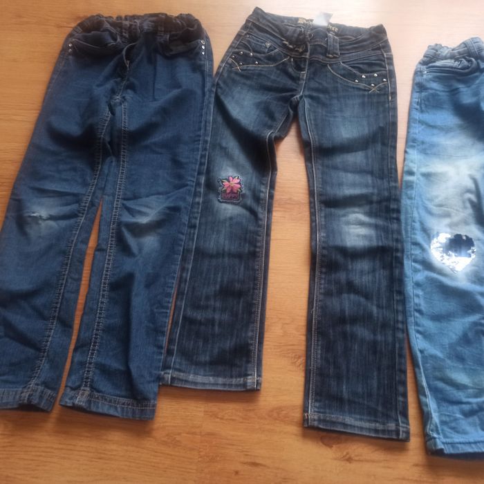 Spodnie jeans 4szt dla dziewczynki 7-8lat