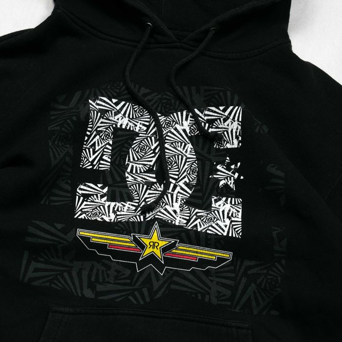 Y2k hoodie DC Rockstar bluza z kapturem M grunge sk8 print