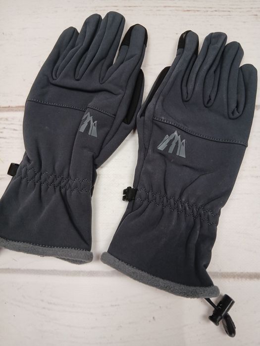 Rękawiczki zimowe XL softshell dotykowe antypoślizgowe ocieplane szare