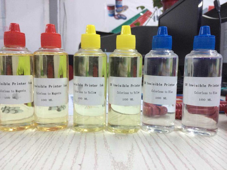 Невидимые УФ /UV чернила Yellow, Green, Red, Cyan 100 грамм