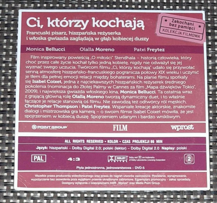 Ci, którzy kochają - DVD- Monica Bellucci, Olalla Moreno,Patxi Freytez