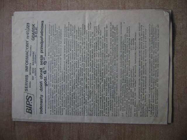 Starocie z PRL Solidarność '80 Zestaw 8 różnych biuletynów informacyjn