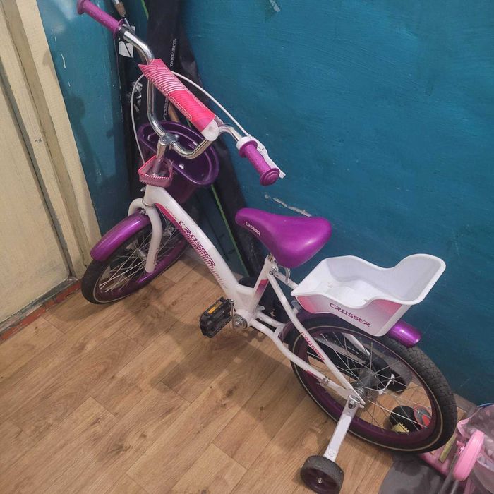 Детский велосипед Crosser Kids Bike 16″ бело - фиолетовый
