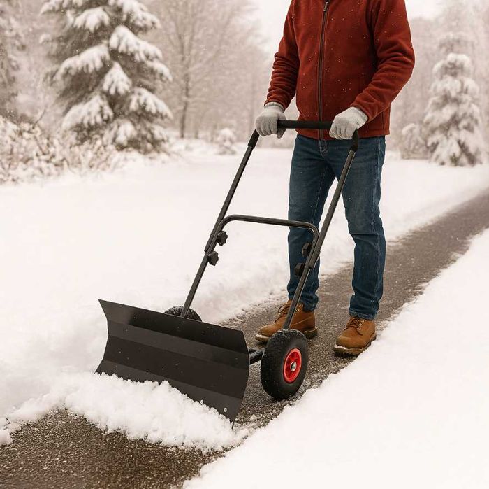 Łopata do Śniegu Pług Odśnieżarka Na Kółkach 75cm STALOWA |NOWA|