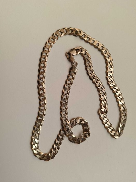 SREBRNY GRUBY ŁAŃCUSZEK - 38,5 gram, pr 925, 60cm,