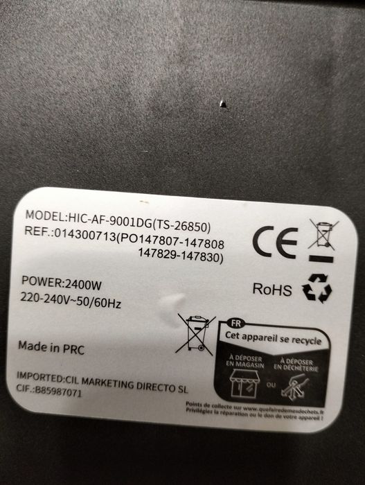 Fritadeira sem óleo 2400w