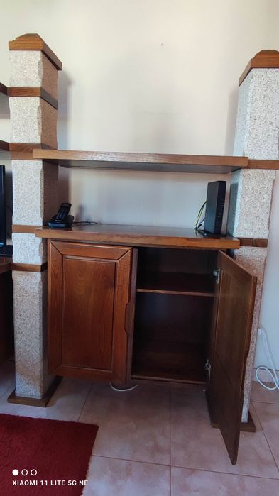Móvel Modular em Castanho Maciço e Granito – 2,24 m – Várias Configurações