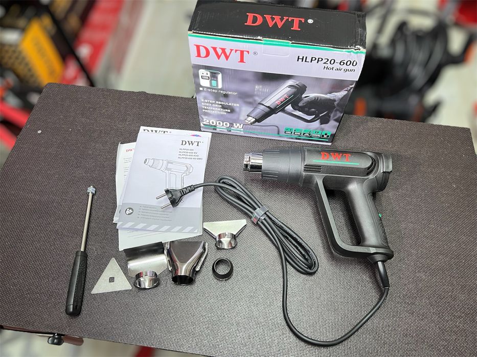 Строительный фен DWT HLPP20-600 + насадки На 2000 Вт