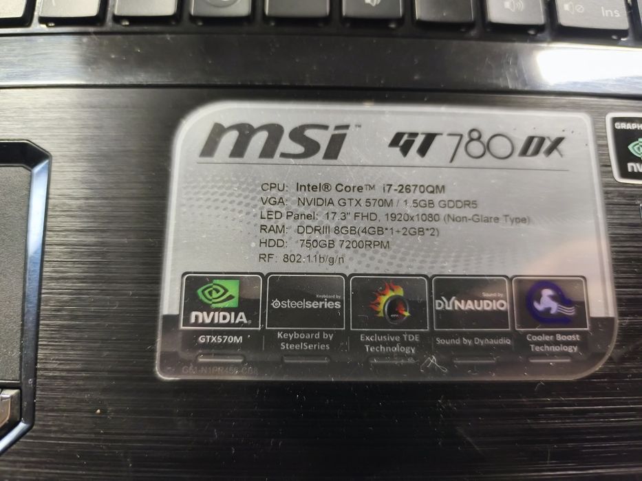 Laptop MSI gt 780 dx uszkodzona grafika