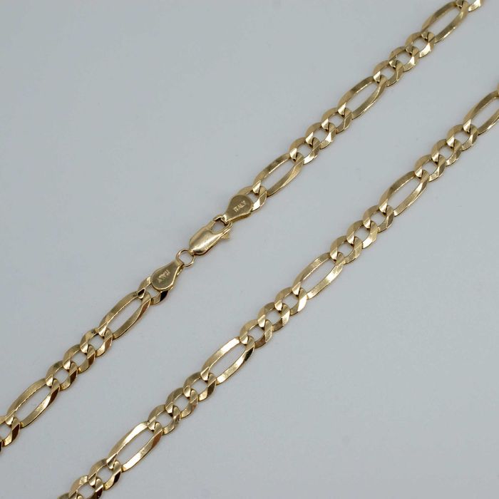 Złoty łańcuszek 585 22,72gram 60cm Figaro 6mm Pełny Nowy