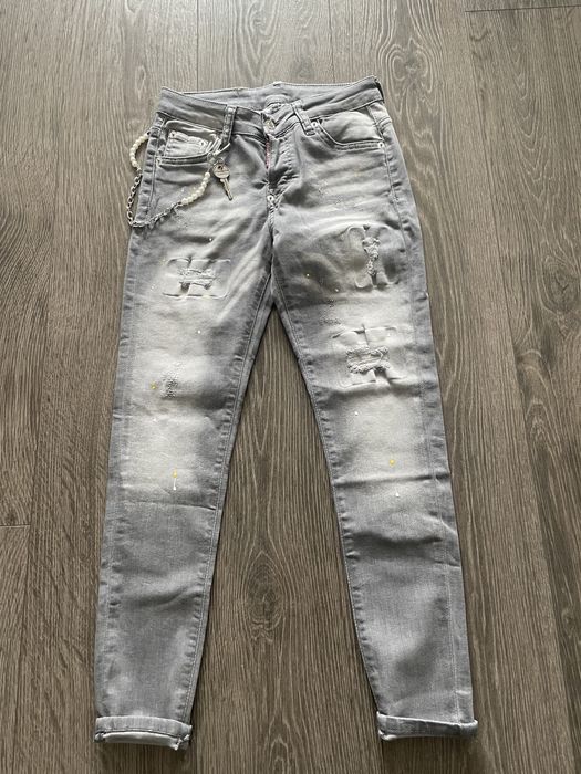 Dsquared spodnie jeansowe przecena