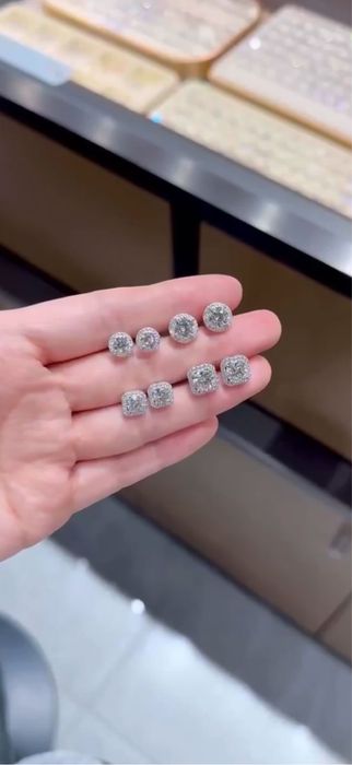 Серьги с муассанитом 925 проба