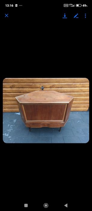 Narożna szafka-barek obrotowy PRL