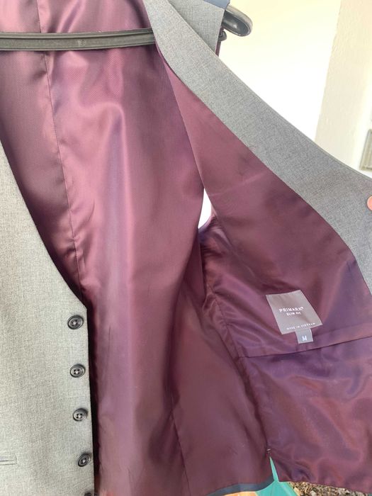 Colete de Fato Masculino Primark Cinzento – Tamanho M – Excelente Estado