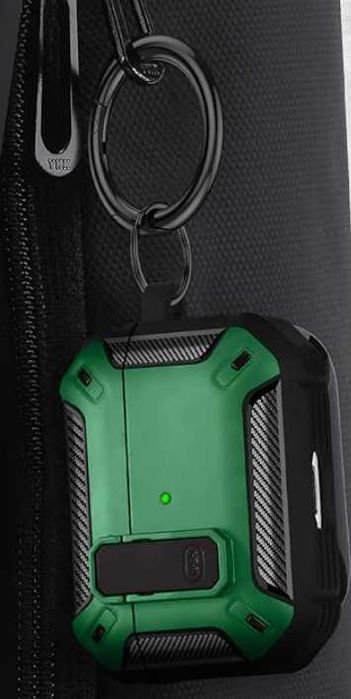 Etui AirPods 3 case obudowa na słuchawki bezprzewodowe Czarno Zielone