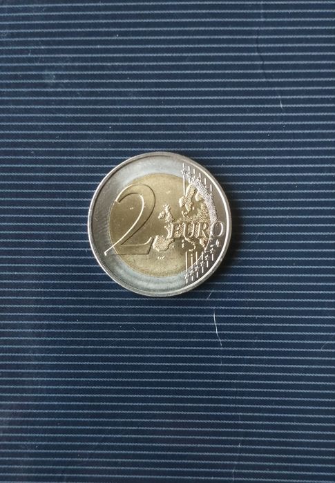 Moeda 2€ centenário travessia atlântico-sul