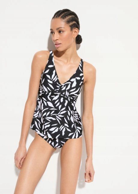 B.P.C tankini czarne z białym wzorem 40.