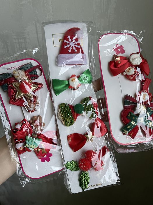 Наворічні прикраси для волосся заколки дитячі