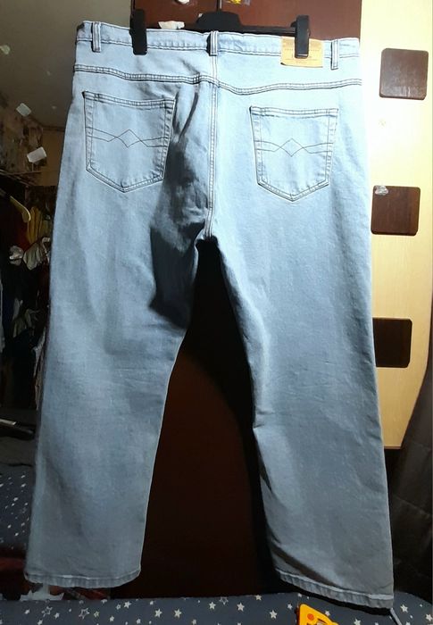 Ого-го какой размерчик Мужские голубые,классические джинсы батал