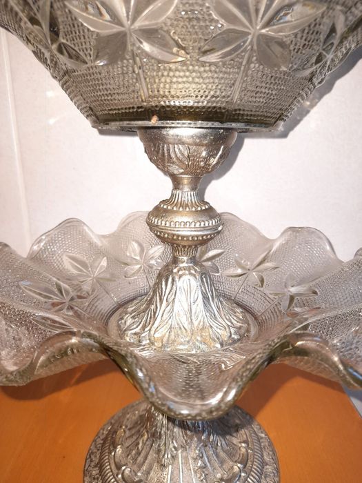 Fruteira vintage metal+vidro