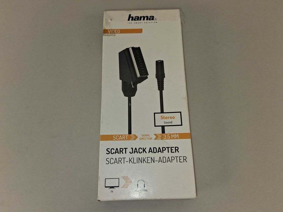 N049 Adapter SCART Cinch Jack 3,5mm Stereo Do Słuchawek Telewizor Hama