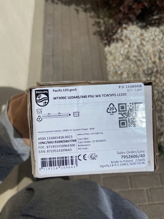 Philips Pacific LED Gen5 WT490C 64S/840 PSU WB TCW5 PI5 L1200