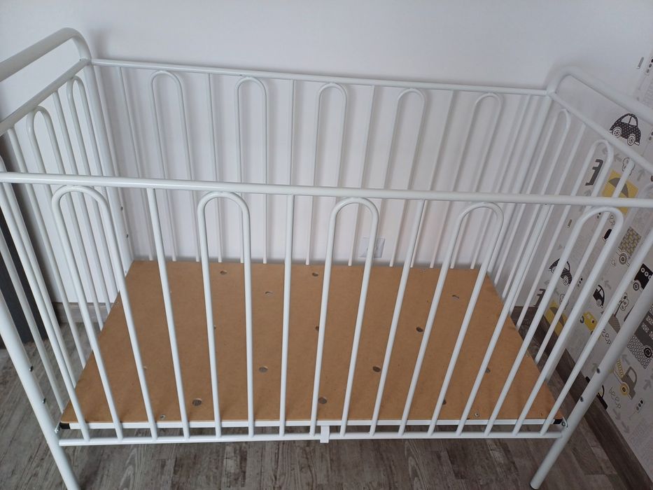 Łóżeczko Polini Kids Vintage białe metalowe + materac stan idealny