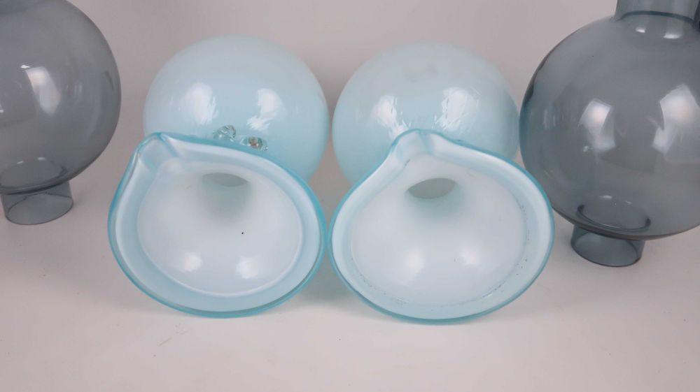 Par de candeeiros Art Deco Vidro Opalino