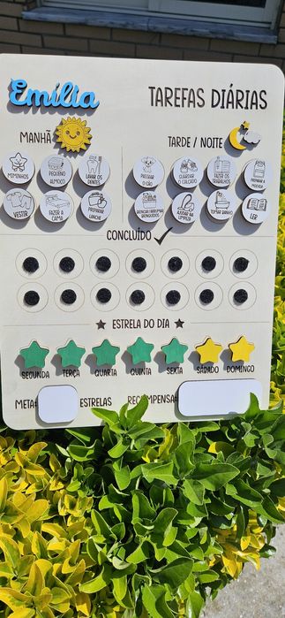 Quadro de rotinas diarias e de tarefas