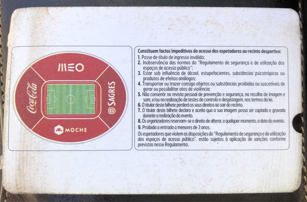 Bilhetes Futebol Antigos ( Colecionador )