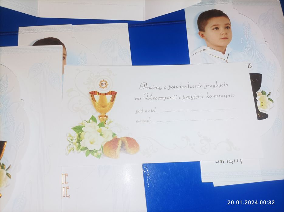 Zaproszenia na komunię dla chłopca