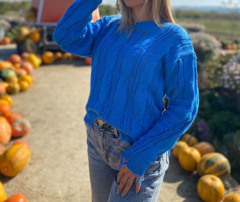 Стильний светр в інтенсивно-синьому кольорі