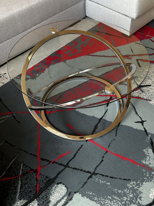 Ława szklana w kształcie koła