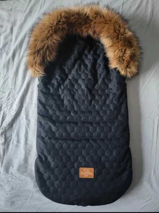 Śpiworek 3w1 do wózka spacerówki gondoli fotelika 0-13 kg - CZARNY PIK