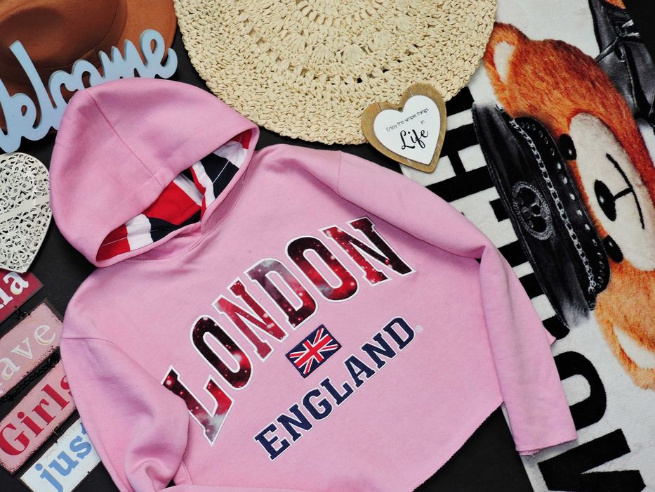 England Bluza pink kaptur London S/M