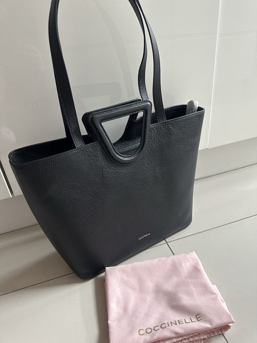 Torebka COCCINELLE Faboula czarna skórzana nowa z metką shopperka