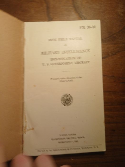 War Department-  Military Inteligence, Identification of U.S. Government Aircraft