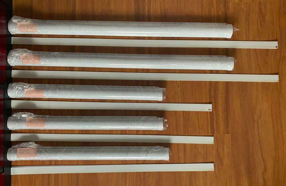 Kasety aluminiowe rolet wewnętrznych, białe