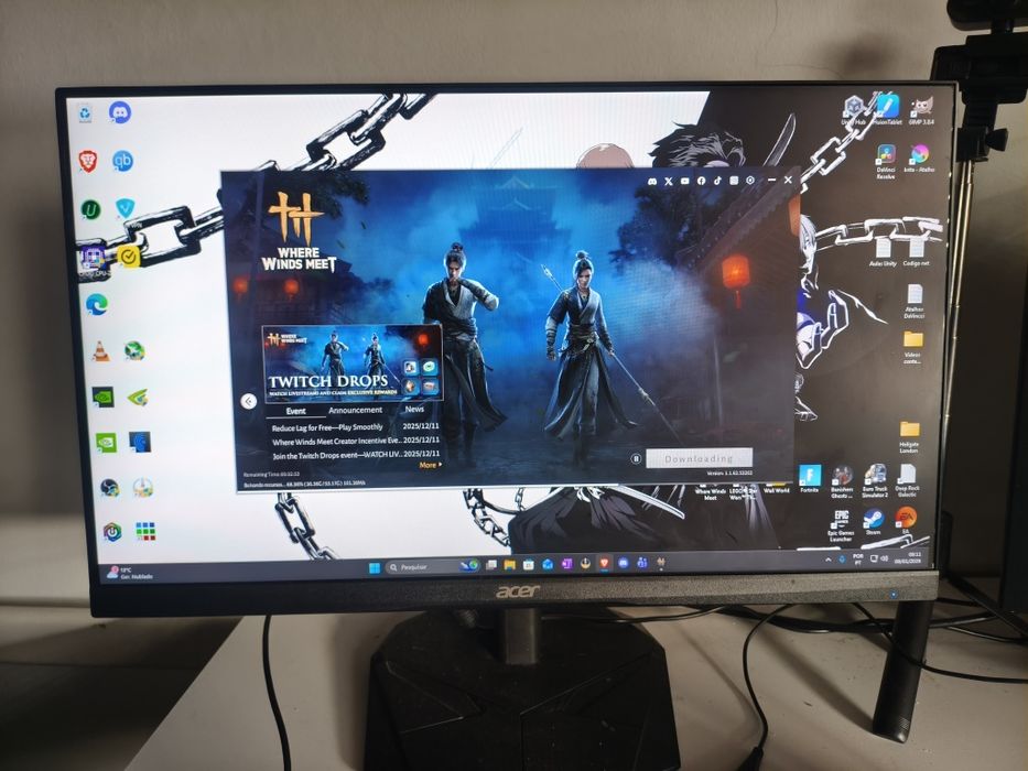 Monitor AOC Full HD 180hz FreeSync HDR. Venda ou troca.