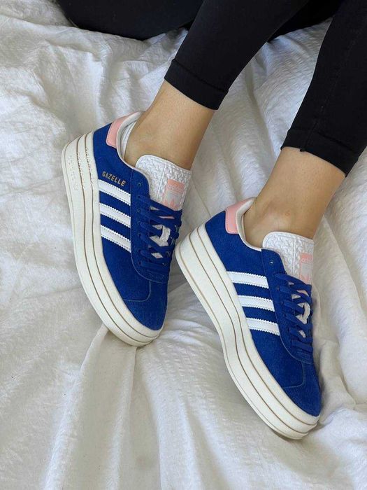 Жіночі кросівки Adidas Gazelle Bold сині замшеві | женские кроссовки