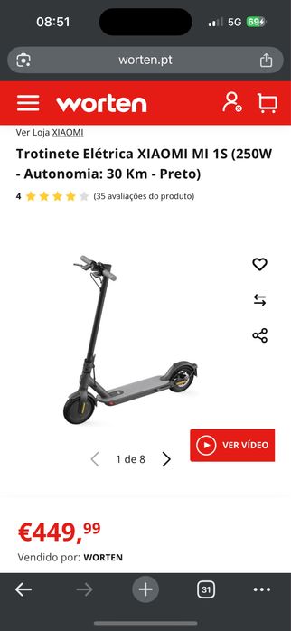 Trotinete eletrica xiaomi 1S