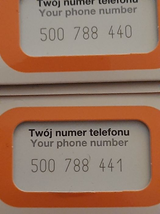 Karta karty sim orange nr 500... dla firmy lub pary złoty numer platyn