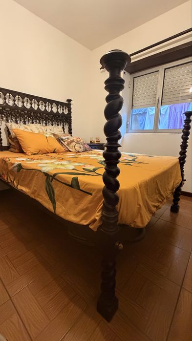 Cama antiga madeira 190x140
